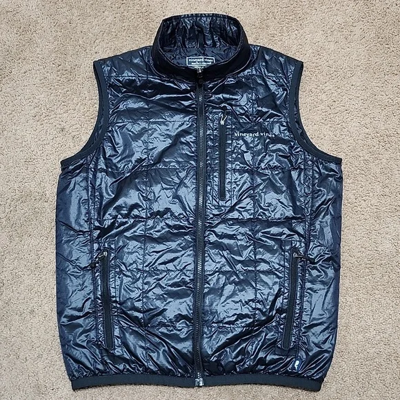 Vineyard Vines Martha Vineyard Black Puffer Vest Jacket Men's Size S Small - Picture 2 of 12